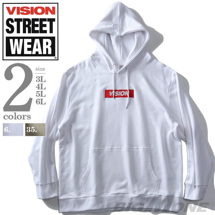 大きいサイズ メンズ VISION STREET WEAR BOX ロゴ プルオーバー パーカー 9704115