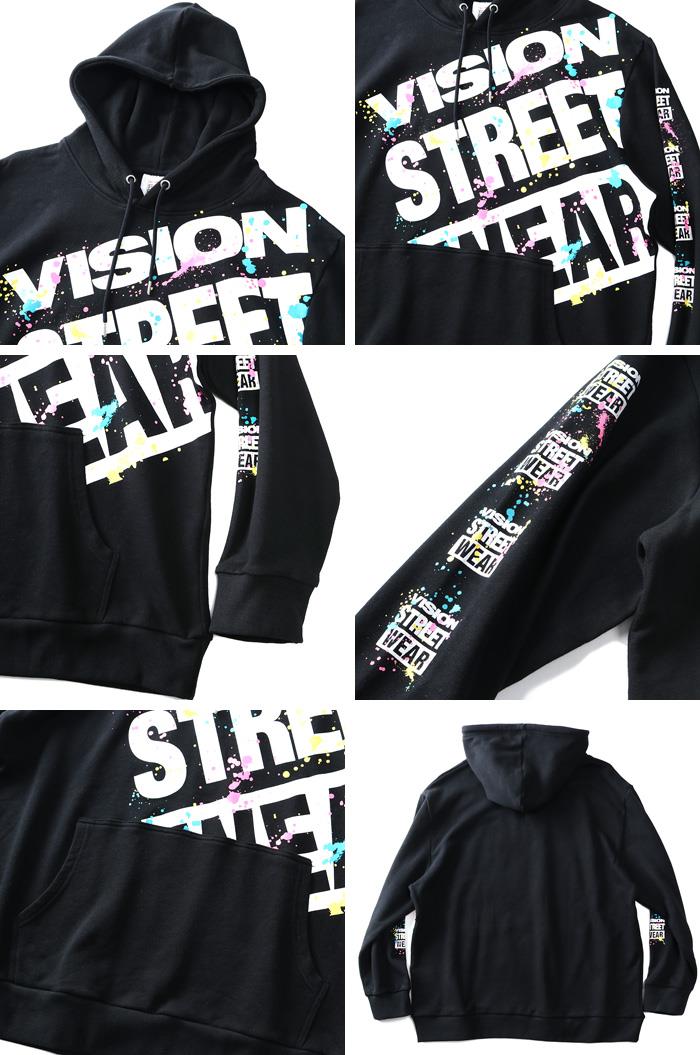 大きいサイズ メンズ VISION STREET WEAR スプラッシュ プリント プルオーバー パーカー 9704117