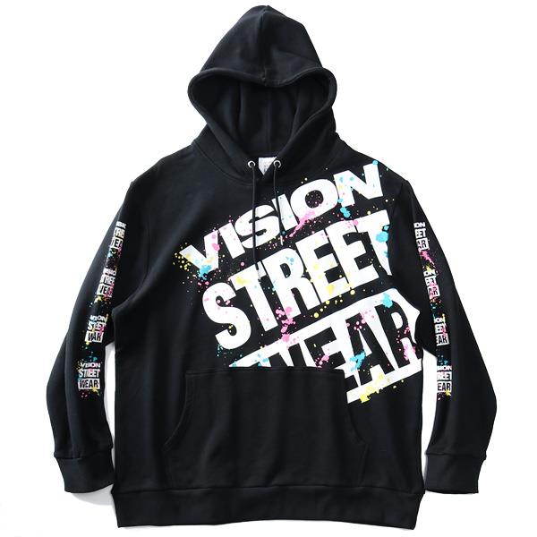 大きいサイズ メンズ VISION STREET WEAR スプラッシュ プリント プルオーバー パーカー 9704117