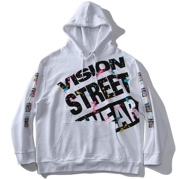 大きいサイズ メンズ VISION STREET WEAR スプラッシュ プリント プルオーバー パーカー 9704117