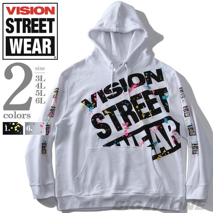 大きいサイズ メンズ VISION STREET WEAR スプラッシュ プリント プルオーバー パーカー 9704117