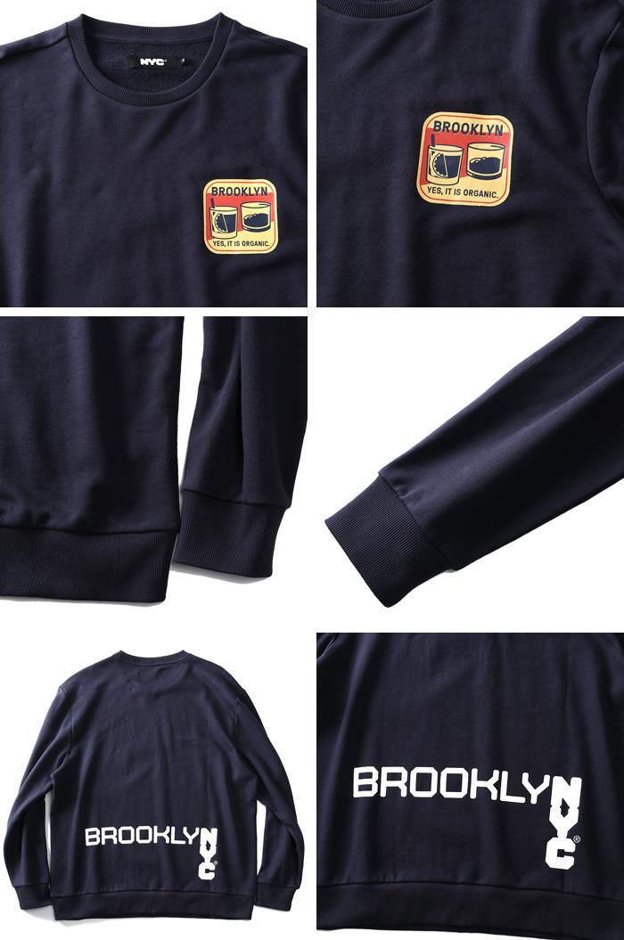 【WEB限定価格】大きいサイズ メンズ NYC プリント トレーナー BROOKLYN azsw-190437