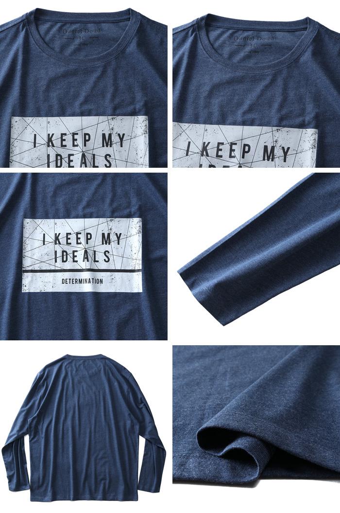 大きいサイズ メンズ DANIEL DODD オーガニックコットン プリント ロング Tシャツ I KEEP MY IDEALS azt-190402