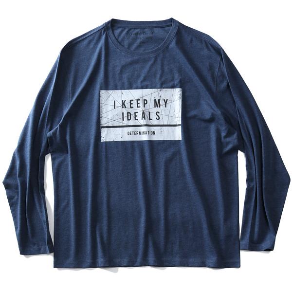 大きいサイズ メンズ DANIEL DODD オーガニックコットン プリント ロング Tシャツ I KEEP MY IDEALS azt-190402