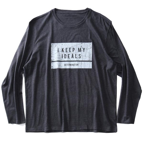 大きいサイズ メンズ DANIEL DODD オーガニックコットン プリント ロング Tシャツ I KEEP MY IDEALS azt-190402