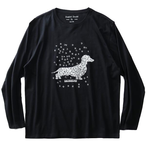 大きいサイズ メンズ DANIEL DODD オーガニックコットン プリント ロング Tシャツ DACHSHUND azt-190410