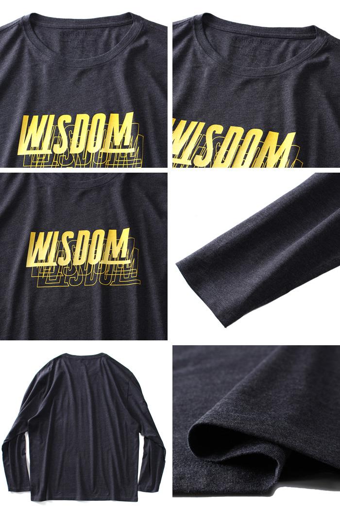 大きいサイズ メンズ DANIEL DODD オーガニックコットン プリント ロング Tシャツ WISDOM azt-190413