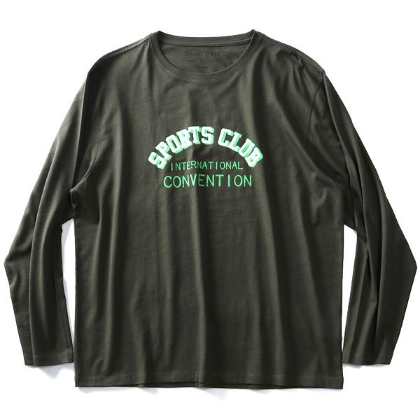 大きいサイズ メンズ DANIEL DODD オーガニックコットン プリント ロング Tシャツ SPORTS CLUB azt-190414