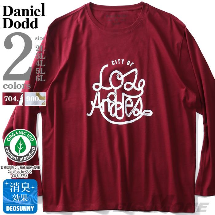 大きいサイズ メンズ DANIEL DODD オーガニックコットン プリント ロング Tシャツ LOS ANGELES azt-190415