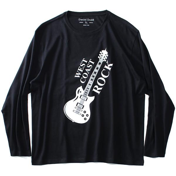 大きいサイズ メンズ DANIEL DODD オーガニックコットン プリント ロング Tシャツ ROCK azt-190416