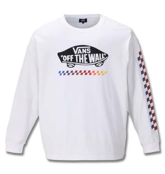 大きいサイズ メンズ VANS 長袖 Tシャツ ホワイト 1178-9660-1 3L 4L 5L