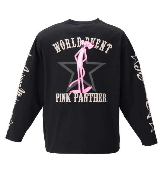 大きいサイズ メンズ PINK PANTHER × FLAGSTAFF ピンクパンサー 長袖 Tシャツ ブラック 1178-9680-1 3L 4L 5L 6L 8L