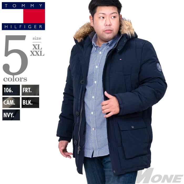 大きいサイズ メンズ TOMMY HILFIGER トミーヒルフィガー 中綿入り ロング コート ジャケット フード付き LONG FUR JACKE  USA直輸入 159ap468