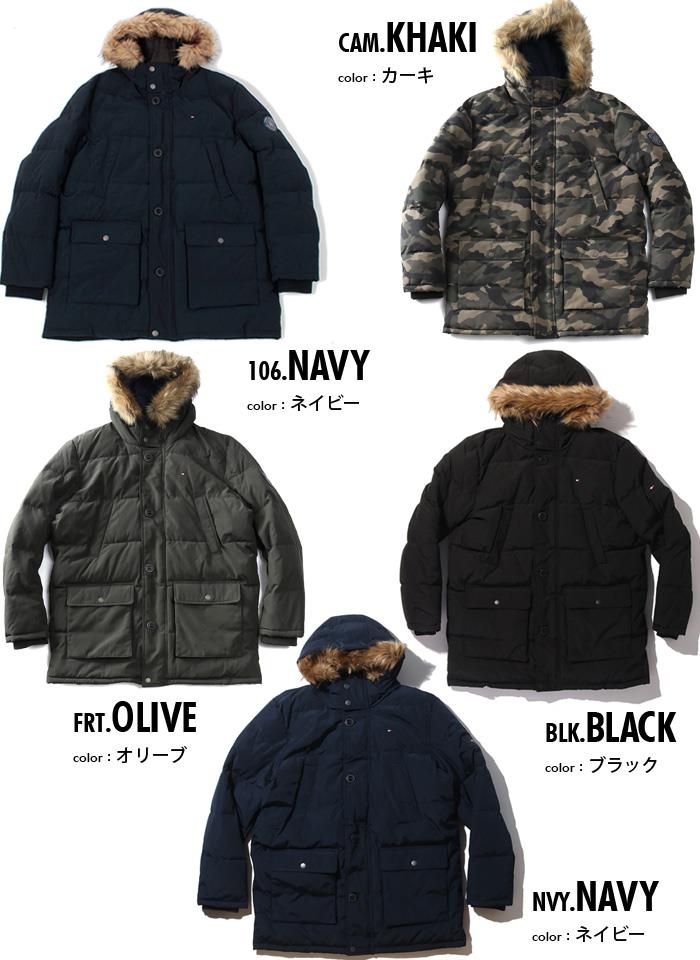 大きいサイズ メンズ TOMMY HILFIGER トミーヒルフィガー 中綿入り ロング コート ジャケット フード付き LONG FUR JACKE USA直輸入 159ap468