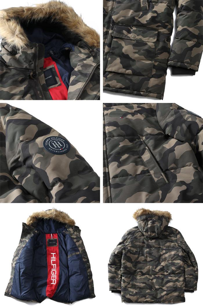 大きいサイズ メンズ TOMMY HILFIGER トミーヒルフィガー 中綿入り ロング コート ジャケット フード付き LONG FUR JACKE USA直輸入 159ap468