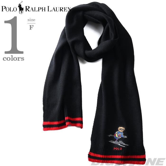 大きいサイズと大きい服のメンズ通販 ビッグエムワン ブランドセール メンズ Polo Ralph Lauren ポロ ラルフローレン ワッペン付 ニット マフラー Usa直輸入 Pc0392 F ブラック メンズ