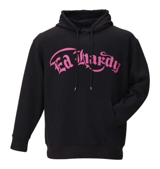 大きいサイズ メンズ Ed Hardy 裏毛 プリント プル パーカー ブラック 1178-9691-2 3L 4L 5L 6L