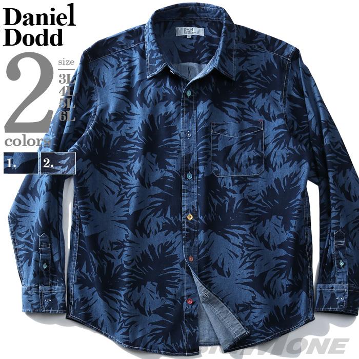 大きいサイズと大きい服のメンズ通販 ビッグエムワン シャツ割 大きいサイズ メンズ Daniel Dodd 長袖 デニム 総柄 シャツ 916 0103 3l ブルー系 メンズ