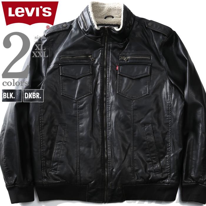 大きいサイズと大きい服のメンズ通販 ビッグエムワン ブランドセール 大きいサイズ メンズ Levi S リーバイス フェイクレザー 裏ボア ボンバー ジャケット Usa直輸入 Lm8ru476 Xl ブラック メンズ