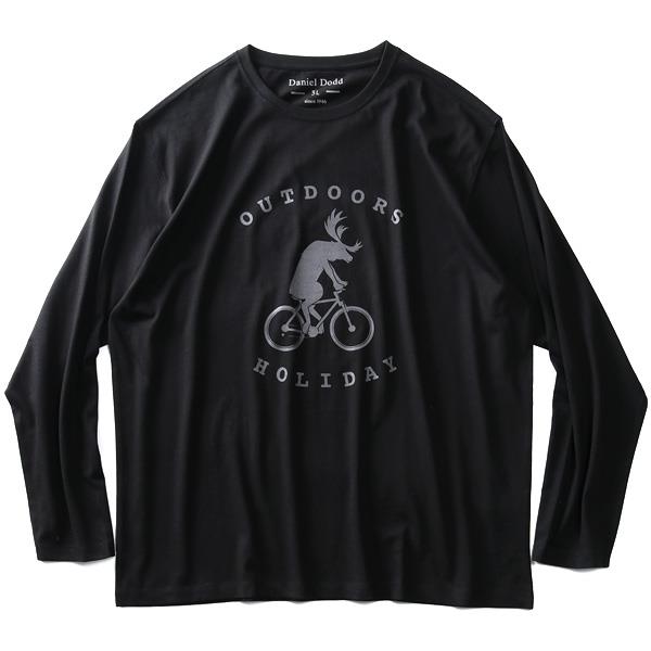 【WEB限定価格】大きいサイズ メンズ DANIEL DODD オーガニックコットン プリント ロング Tシャツ OUTDOORS azt-200106