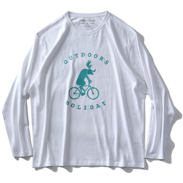 【WEB限定価格】大きいサイズ メンズ DANIEL DODD オーガニックコットン プリント ロング Tシャツ OUTDOORS azt-200106