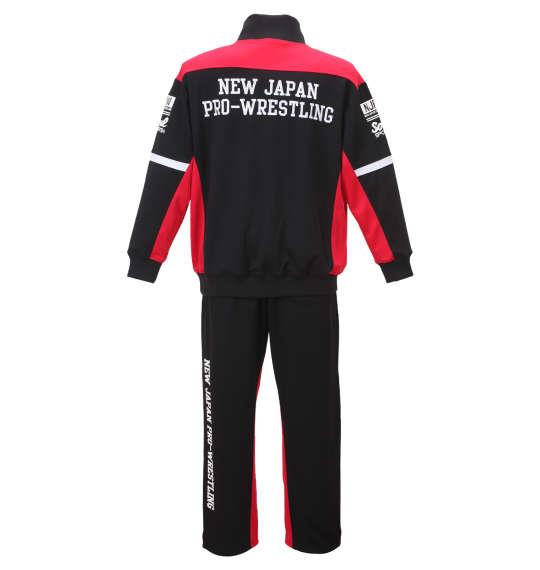 大きいサイズ メンズ SOUL SPORTS × 新日本プロレス 長袖 ジャージ セット ブラック × レッド 1276-0110-1 3L 4L 5L 6L