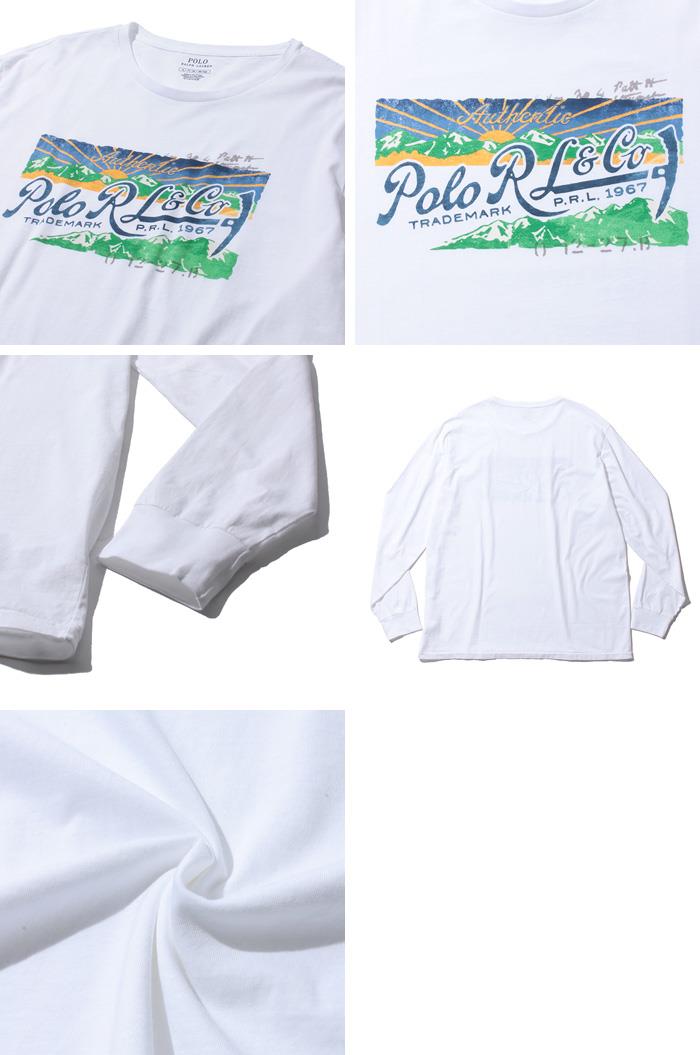 ブランドセール 大きいサイズ メンズ POLO RALPH LAUREN ポロ ラルフローレン プリント ロング Tシャツ USA直輸入 710783422002