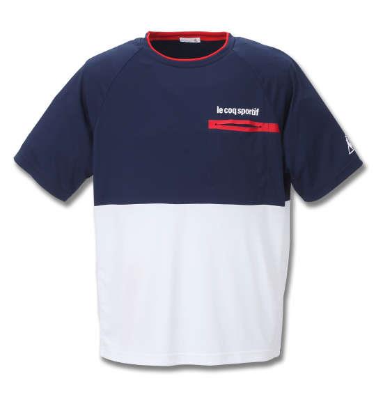 大きいサイズ メンズ LE COQ SPORTIF アクティブ ソフト スムース 半袖 Tシャツ ネイビー 1278-0150-1 2L 3L 4L 5L 6L