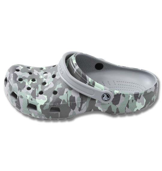 大きいサイズ メンズ crocs サンダル クラシック プリンテッドカモ クロッグ ライトグレー × ネオミント 1240-0231-1 M11 M12 M13