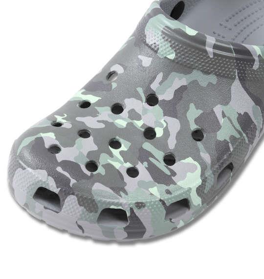 大きいサイズ メンズ crocs サンダル クラシック プリンテッドカモ クロッグ ライトグレー × ネオミント 1240-0231-1 M11 M12 M13