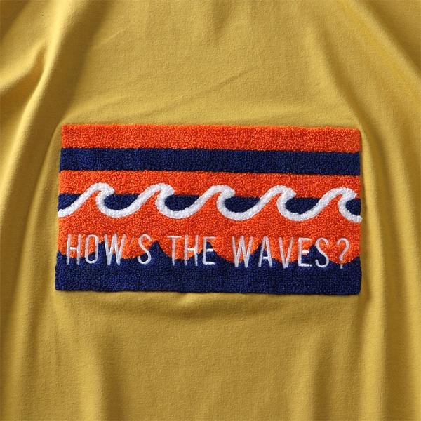 【WEB限定価格】大きいサイズ メンズ DANIEL DODD サガラ刺繍 半袖 Tシャツ HOW'S THE WAVES? azt-200289
