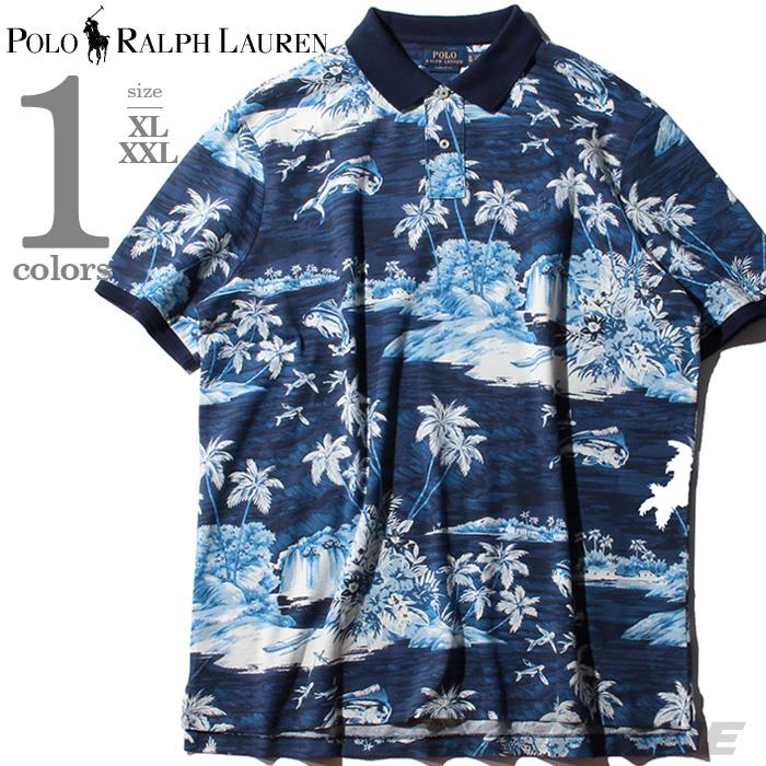 【WEB限定価格】ブランドセール 大きいサイズ メンズ POLO RALPH LAUREN ポロ ラルフローレン 総柄 鹿の子 半袖 ポロシャツ USA直輸入 710783857