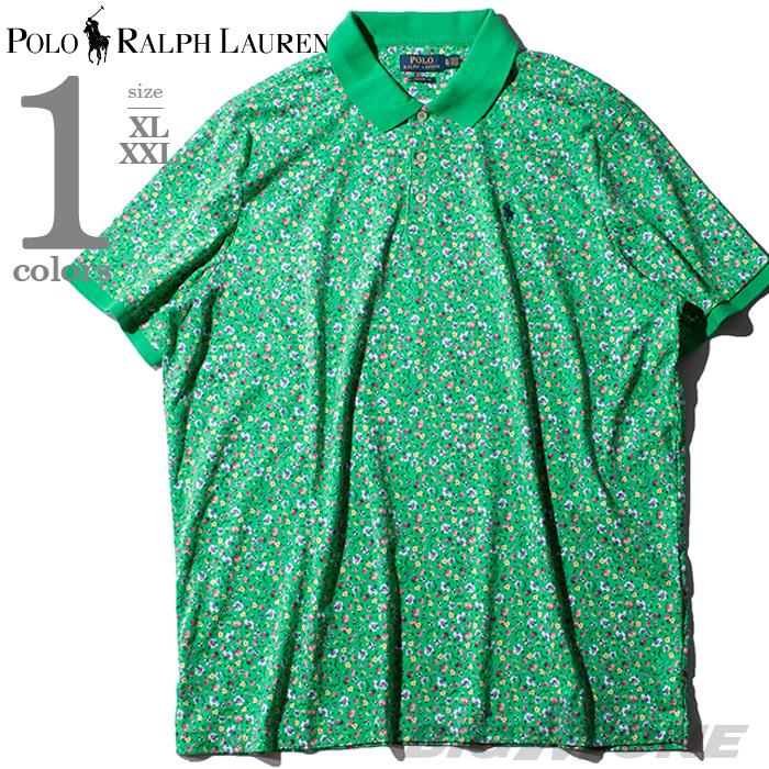 【WEB限定価格】ブランドセール 大きいサイズ メンズ POLO RALPH LAUREN ポロ ラルフローレン 総柄 鹿の子 半袖 ポロシャツ USA直輸入 710781414