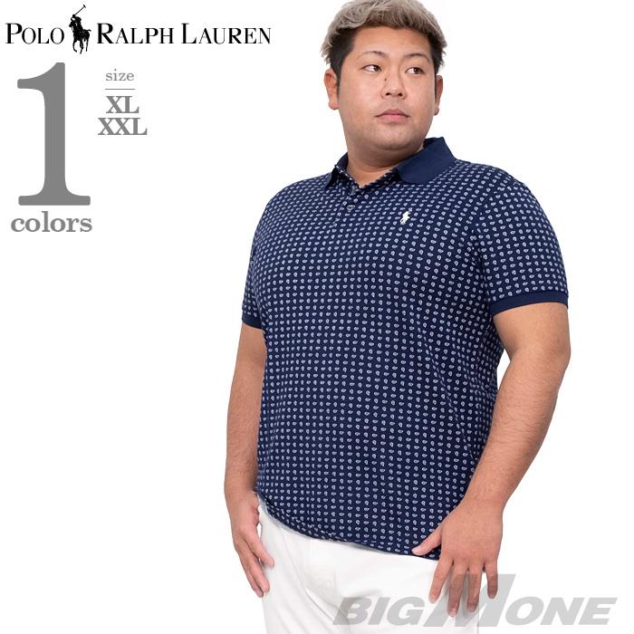 【WEB限定価格】ブランドセール 大きいサイズ メンズ POLO RALPH LAUREN ポロ ラルフローレン 総柄 鹿の子 半袖 ポロシャツ USA直輸入 710782782