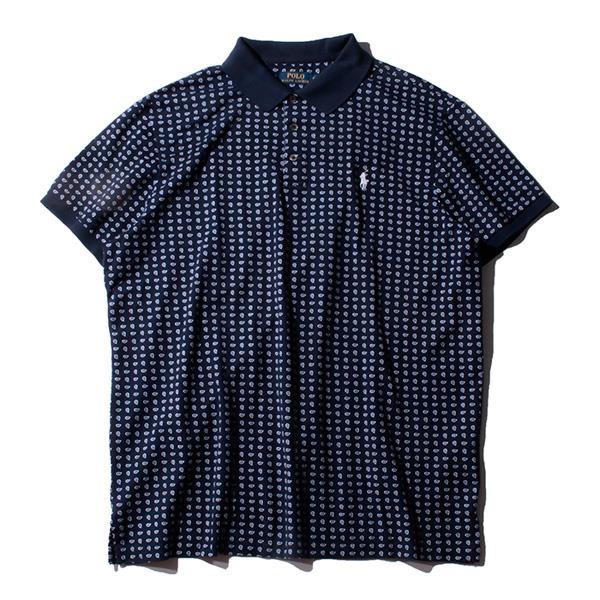 【WEB限定価格】ブランドセール 大きいサイズ メンズ POLO RALPH LAUREN ポロ ラルフローレン 総柄 鹿の子 半袖 ポロシャツ USA直輸入 710782782