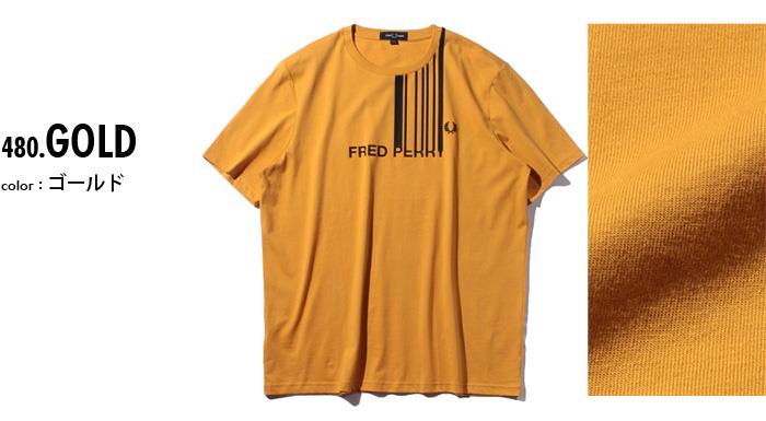 【WEB限定価格】ブランドセール 大きいサイズ メンズ FRED PERRY フレッドペリー ロゴ プリント 半袖 Tシャツ USA直輸入 m7601