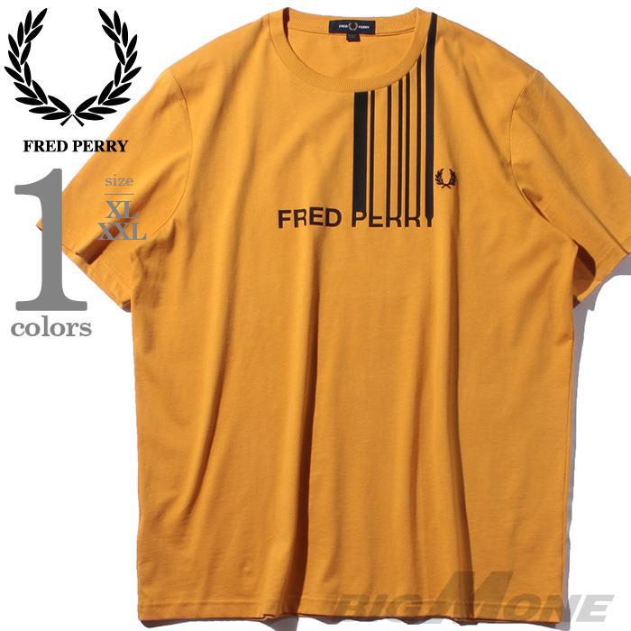 【WEB限定価格】ブランドセール 大きいサイズ メンズ FRED PERRY フレッドペリー ロゴ プリント 半袖 Tシャツ USA直輸入 m7601