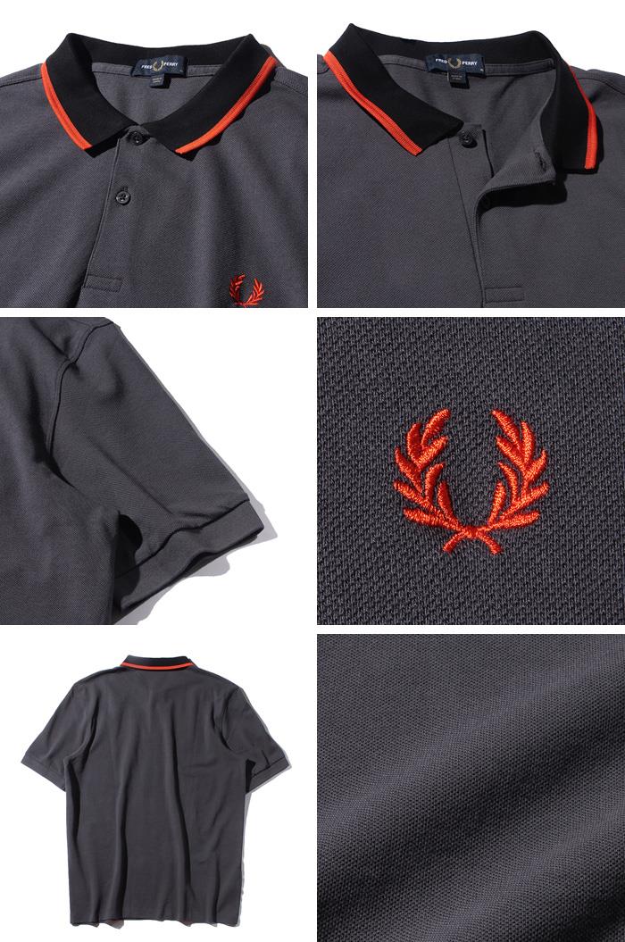 【WEB限定価格】ブランドセール 大きいサイズ メンズ FRED PERRY フレッドペリー ロゴ刺繍 鹿の子 半袖 ポロシャツ USA直輸入 m7570