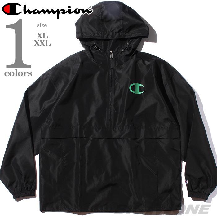 【WEB限定価格】ブランドセール 大きいサイズ メンズ Champion チャンピオン ハーフジップ フード付 パッカブル ジャケット パーカー USA直輸入 v1012