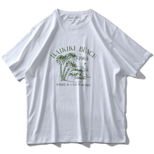 タダ割 大きいサイズ メンズ DANIEL DODD オーガニック プリント 半袖 Tシャツ WAIKIKI BEACH azt-200213