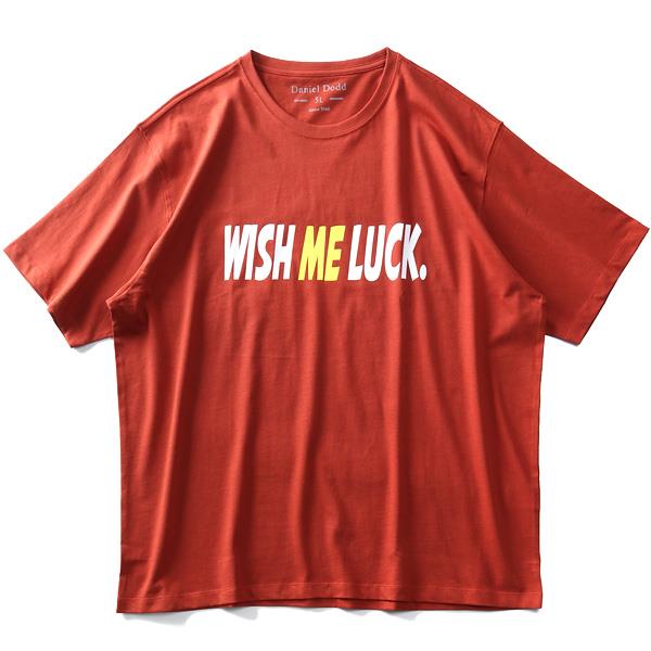 タダ割 大きいサイズ メンズ DANIEL DODD オーガニック プリント 半袖 Tシャツ WISH ME LUCK azt-200228