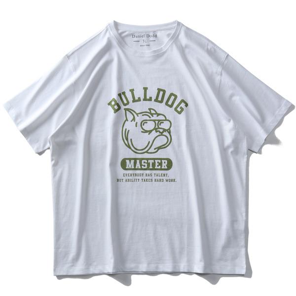 【WEB限定価格】大きいサイズ メンズ DANIEL DODD オーガニック プリント 半袖 Tシャツ BULLDOG azt-200218