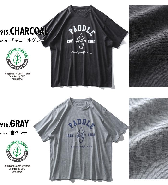 【WEB限定価格】大きいサイズ メンズ DANIEL DODD オーガニック プリント 半袖 Tシャツ PADDLE azt-200219