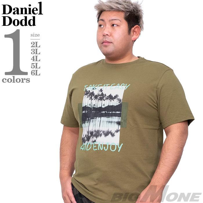 【WEB限定価格】大きいサイズ メンズ DANIEL DODD フォト プリント ストレッチ 半袖 Tシャツ TAKE IT EASY azt-200292