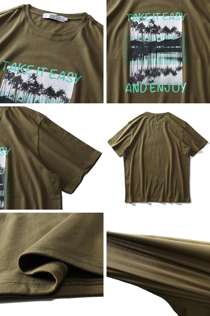 【WEB限定価格】大きいサイズ メンズ DANIEL DODD フォト プリント ストレッチ 半袖 Tシャツ TAKE IT EASY azt-200292