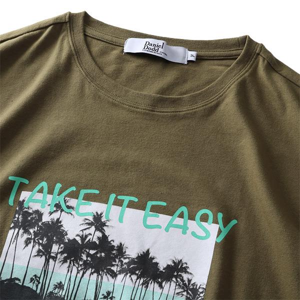 【WEB限定価格】大きいサイズ メンズ DANIEL DODD フォト プリント ストレッチ 半袖 Tシャツ TAKE IT EASY azt-200292