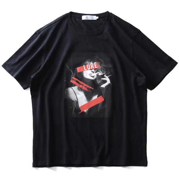 【WEB限定価格】大きいサイズ メンズ DANIEL DODD フォト プリント ストレッチ 半袖 Tシャツ LURE azt-200293