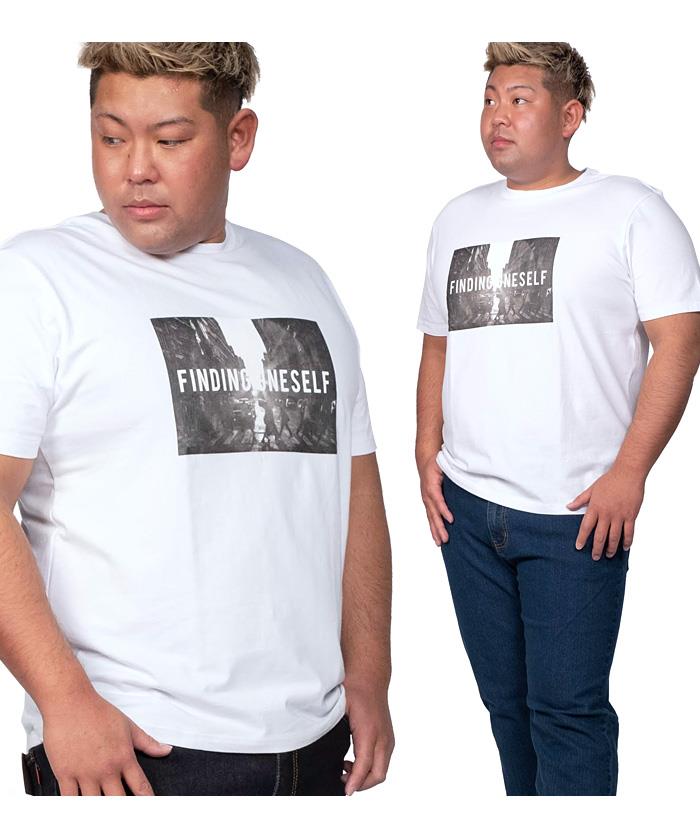 【WEB限定価格】大きいサイズ メンズ DANIEL DODD フォト プリント ストレッチ 半袖 Tシャツ FINDING ONE SELF azt-200294