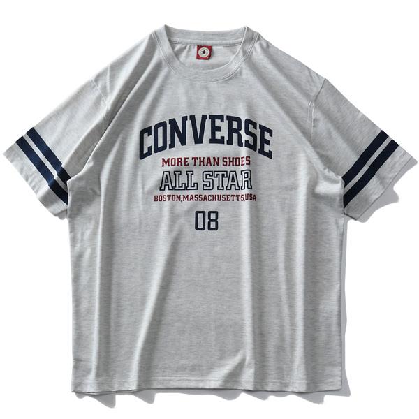 大きいサイズ メンズ CONVERSE コンバース 袖ライン プリント 半袖 Tシャツ 0260-1109