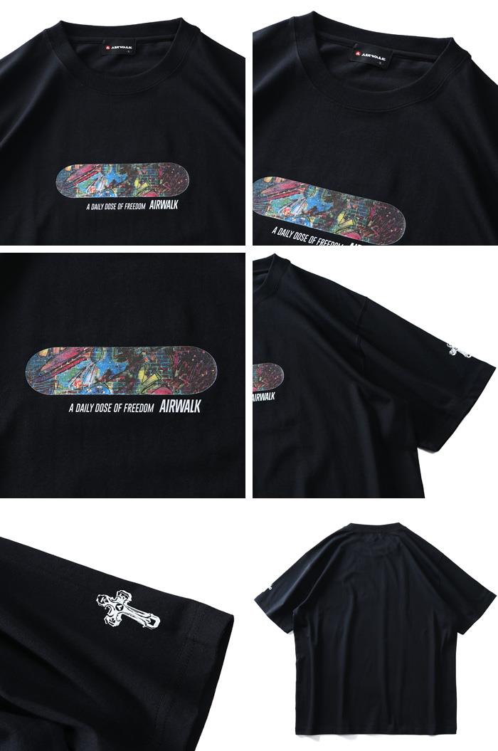 大きいサイズ メンズ AIRWALK エアウォーク プリント 半袖 Tシャツ 消臭抗菌 0260-1132